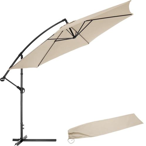 Parasol zweefparasol Ciccio Ø 350cm met beschermhoes - beige, Tuin en Terras, Zonneschermen, Verzenden