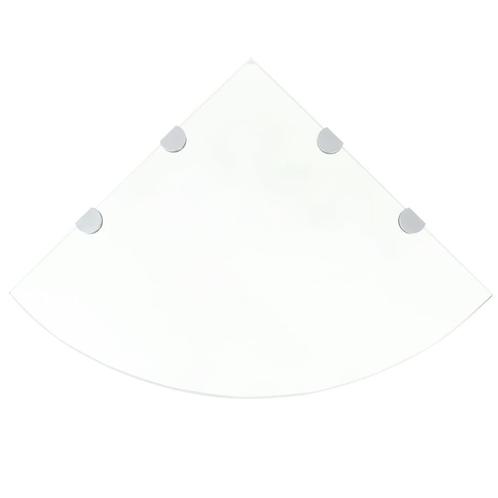 vidaXL Hoekschap met chromen dragers transparant 45x45 cm, Huis en Inrichting, Woonaccessoires | Wandplanken en Boekenplanken