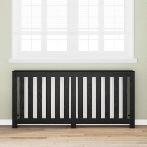 vidaXL Radiatorafdekking Zwart Eiken 175 x 20 x 82 cm, Doe-het-zelf en Verbouw, Verwarming en Radiatoren, Nieuw, Verzenden