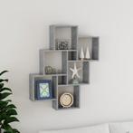 vidaXL Wandschap kubus 78x15x93 cm bewerkt hout betongrijs, Huis en Inrichting, Woonaccessoires | Wandplanken en Boekenplanken