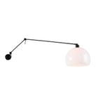 Wandlamp zwart met kap wit 30 cm verstelbaar - Blitz, Nieuw, Overige materialen, Modern