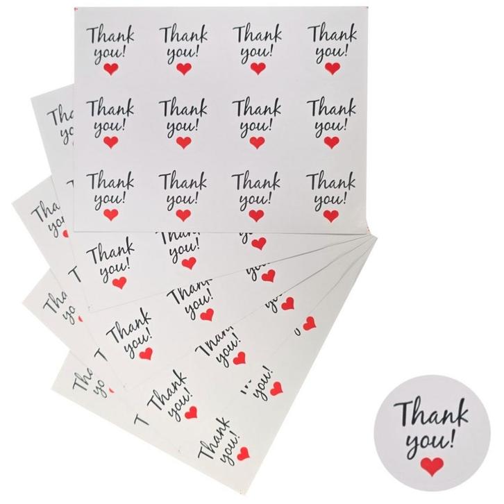 Fako Bijoux - Thank You Stickers Op Vel - 38mm - Thank You, Diversen, Cadeauverpakkingen, Verzenden