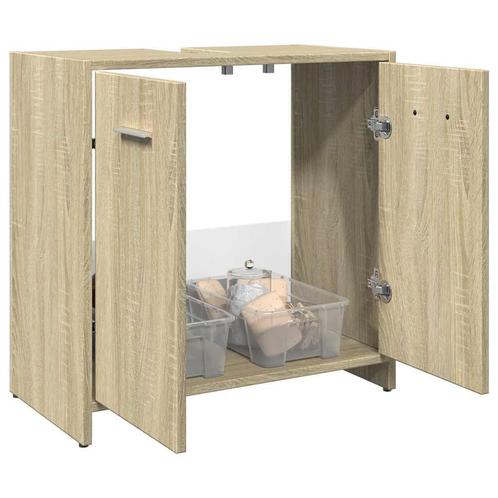 vidaXL Wastafelkast 60x33x60 cm bewerkt hout sonoma, Huis en Inrichting, Badkamer | Badkamermeubels, Nieuw, Minder dan 100 cm