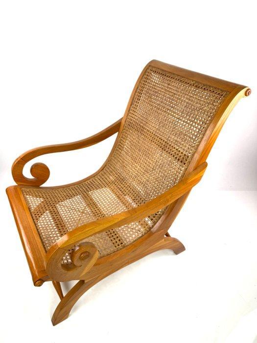 Stoel - Hout, gevlochten rietenwerk - Zitje van hout met, Antiek en Kunst, Curiosa en Brocante