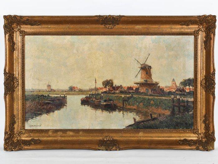 Gerardus Johannes Delfgaauw (1882-1947) - De Zaanse Schans, Antiek en Kunst, Kunst | Schilderijen | Klassiek