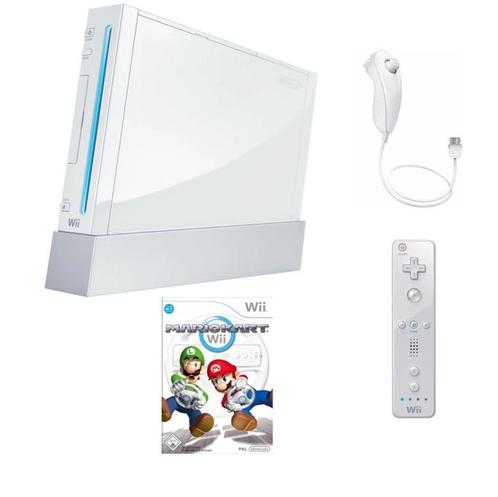 Nintendo Wii Wit + Controller (Mario Kart Bundel), Spelcomputers en Games, Spelcomputers | Nintendo Wii, Zo goed als nieuw, Ophalen of Verzenden