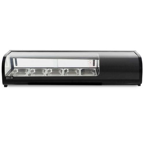 HCB Sushivitrine - 5 x 1/3 GN - 135 cm - 230V - RVS, Zakelijke goederen, Horeca | Keukenapparatuur, Nieuw in verpakking, Koelen en Vriezen