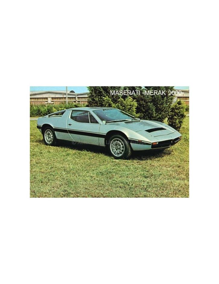 1978 MASERATI MERAK 2000 LEAFLET, Boeken, Auto's | Folders en Tijdschriften