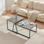 Salontafel Hyllestad set van 2 zwart en betonkleurig [en.cas, Verzenden, Nieuw