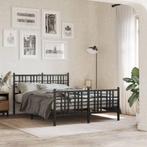 vidaXL Bedframe met hoofd- en voeteneinde metaal zwart, Huis en Inrichting, Slaapkamer | Bedden, Verzenden, Zwart, Nieuw, 190 cm of minder