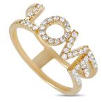 Ring - 14 karaat Geel goud, 14K Geelgouden 0,35 ct Diamanten, Sieraden, Tassen en Uiterlijk, Ringen, Nieuw