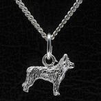 Zilveren Pyrenese herder ketting hanger - oren gecoupeerd..., Verzenden, Nieuw