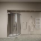 Douchecabine BWS Ola 90x90x190 cm Kwartrond Schuif Chroom, Ophalen of Verzenden, Nieuw, Chroom, Douche