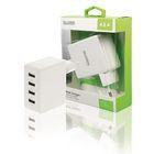 Lader 4-Uitgangen 4.8 A USB Wit, Nieuw