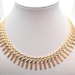 18 krt. Gouden unieke collier | 45 cm (vaste hanger), Sieraden, Tassen en Uiterlijk, Kettingen, Ophalen of Verzenden, Gebruikt