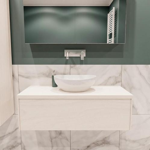 Badkamermeubel BWS Madrid Wit 100 cm met Topblad en, Doe-het-zelf en Verbouw, Sanitair, Bad, Nieuw, Ophalen of Verzenden