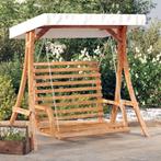vidaXL Schommelbank met luifel vurenhout met teak afwerking, Tuin en Terras, Tuinbanken, Verzenden, Nieuw, Hout