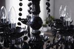 Design kroonluchter BLACK CRYSTAL XL 80cm zwart acryl, Huis en Inrichting, Lampen | Hanglampen, Nieuw, Ophalen of Verzenden