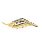 Vintage gouden veer broche (vintage broche, gouden broche), Sieraden, Tassen en Uiterlijk, Broches, Ophalen of Verzenden, Gebruikt