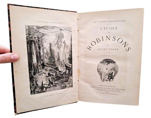 Verne - Lécole des Robinsons / Le Rayon-Vert - 1882, Antiek en Kunst, Antiek | Boeken en Bijbels