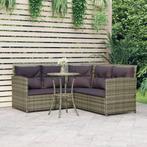 vidaXL 2-delige Loungeset met kussens L-vormig poly rattan, 2 zitplaatsen, Nieuw, Loungeset, Verzenden