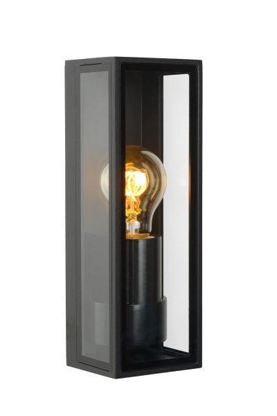 Lucide DUKAN - Wandlamp Buiten E27 IP65 Zwart, Tuin en Terras, Buitenverlichting, Nieuw, Glas, Verzenden
