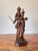 sculptuur, Maria met kind en wereldbol - 41.5 cm - Hout, Antiek en Kunst