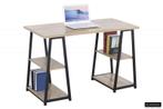 Bureautafel Malino Structuur zwart metaal hout  decor sonoma, Huis en Inrichting, Ophalen of Verzenden, Nieuw