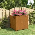 vidaXL Plantenbak met poten roestig 49x47x50 cm cortenstaal, Tuin en Terras, Verzenden, Minder dan 60 cm, Nieuw, Metaal