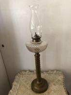 Lamp (2) - Brons, Marmer, Een belangrijke grote olielamp in, Antiek en Kunst