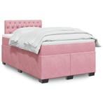 vidaXL Boxspring met matras fluweel roze 120x200 cm, Huis en Inrichting, Slaapkamer | Bedden, Verzenden, Nieuw, Twijfelaar, 120 cm