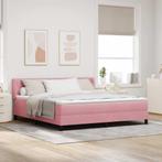 vidaXL Boxspringbed met matras Roze 200 x 180 cm Fluweel, Verzenden, Nieuw, Stof