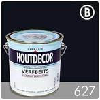 Hermadix Houtdecor Verfbeits BLAUW 627 - 0,75 liter, Doe-het-zelf en Verbouw, Blauw, Nieuw, Beits, Ophalen of Verzenden