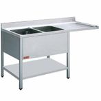 Spoeltafel met 2 kuipen en 1 druipvlak | Diamond | L1821VD, Zakelijke goederen, Verzenden, Nieuw in verpakking