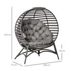 TRUUSK Papasan Tuinstoel 2 Manden Kussen Ovaal Loungestoel O, Verzenden, Nieuw