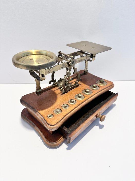 Westa - Post/brieven weegschaal - Hout, Messing, Antiek en Kunst, Antiek | Wandborden en Tegels