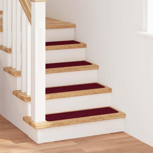 vidaXL Traplopers 15 pcs Bordeauxrood 75 x 20 cm, Doe-het-zelf en Verbouw, Ladders en Trappen, Nieuw, Verzenden