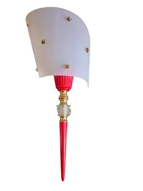 Pierre Guariche, style - Wandkandelaar (2) - kunststof, Antiek en Kunst, Antiek | Lampen