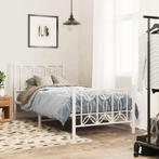 vidaXL Bedframe met hoofd- en voeteneinde metaal wit 75x190, Huis en Inrichting, Slaapkamer | Bedden, Eenpersoons, Verzenden, Wit