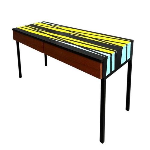 Schrijftafel - Hout, Metaal - Gerestaureerde ladekast, jaren, Antiek en Kunst, Kunst | Designobjecten