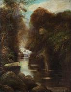 W. Miller (XIX) - Woodland Landscape with Stream, Antiek en Kunst