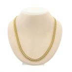 Gouden Franse gourmet schakel collier | 45 - 48 cm, Sieraden, Tassen en Uiterlijk, Kettingen, Ophalen of Verzenden, Gebruikt, Overige kleuren