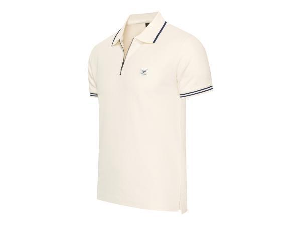 Veiling - Cappuccino Italia Polo Zip Polo Torino Wit - S, Kleding | Heren, T-shirts