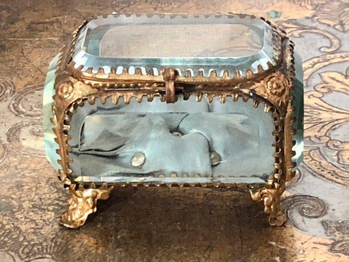 Sieradendoos - Juwelenkistje/bruidskistje in geslepen glas, Antiek en Kunst, Curiosa en Brocante