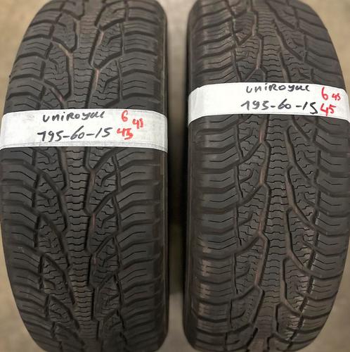 2x195-60-15 uniroyal all season 6mm €45 per band 195 60 15, Auto-onderdelen, Banden en Velgen, 15 inch, All Season, 195 mm, Personenwagen