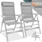 2x tuinstoel - 7-voudig verstelbare rugleuning - aluminium, Tuin en Terras, Tuinsets en Loungesets, Verzenden, Nieuw