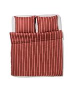 HEMA Dekbedovertrek 240x200/220cm zacht katoen strepen bruin, Verzenden, Nieuw, Bruin