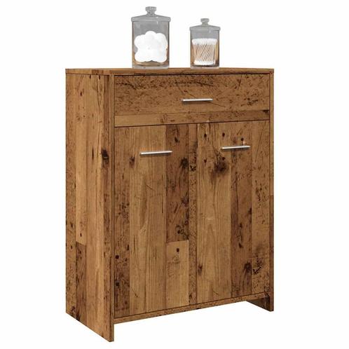 vidaXL Badkamerkast 60x33x80 cm bewerkt hout oud houtkleurig, Huis en Inrichting, Badkamer | Badkamermeubels, Nieuw, Minder dan 100 cm