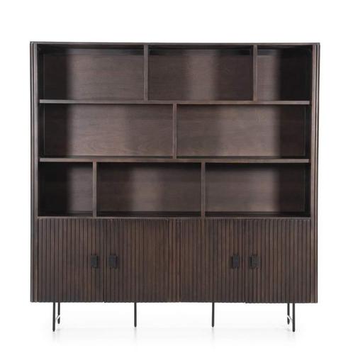 Wandkast Remi - Bruin - 96122 - wandkasten, Huis en Inrichting, Kasten | Buffetkasten, Nieuw, Overige materialen