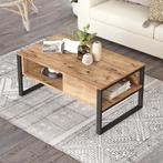 [en.casa] Salontafel Laukaa 100x60x44,5cm houtkleurig en zwa, Huis en Inrichting, Tafels | Salontafels, Verzenden, Nieuw